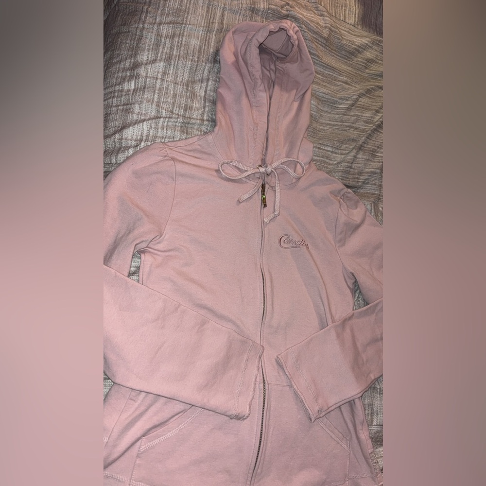 Women’s Y2K Cottage Core Candie's Light Pink Zip-Up Hoodie